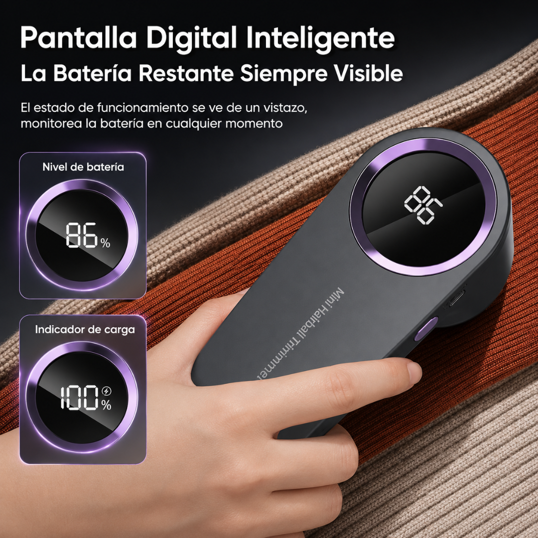Removedor de Pelusas con Pantalla Digital